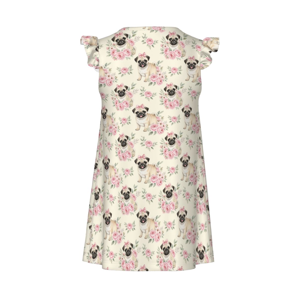 Pug Girl's Flutter Sleeve Nightgown