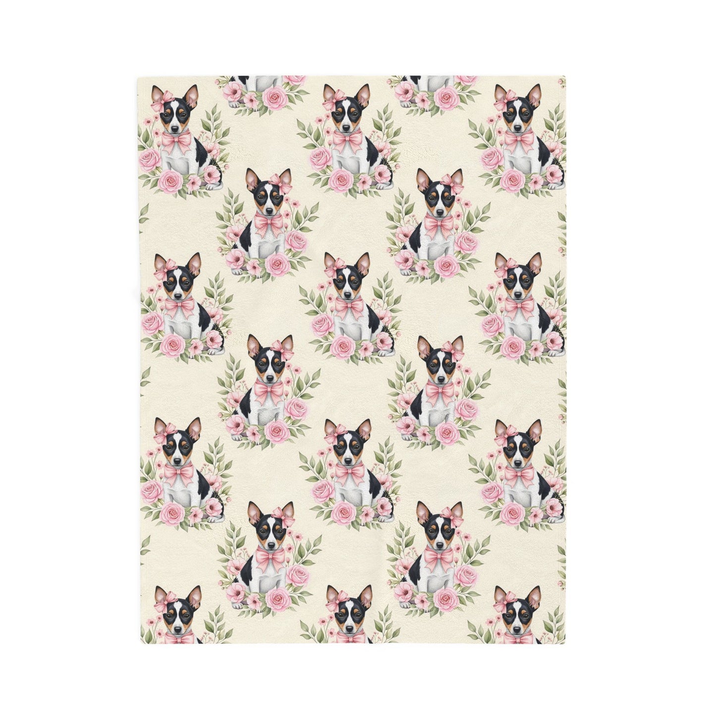 Rat Terrier Pink Baby Blanket, Rat Terrier Dog Baby Shower Baby Girl Newborn Gift Hospital Announcement Blanket Coming Home