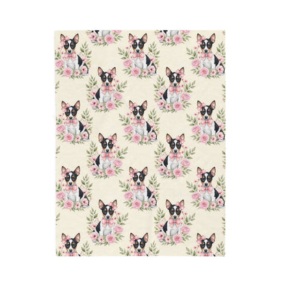 Rat Terrier Pink Baby Blanket, Rat Terrier Dog Baby Shower Baby Girl Newborn Gift Hospital Announcement Blanket Coming Home