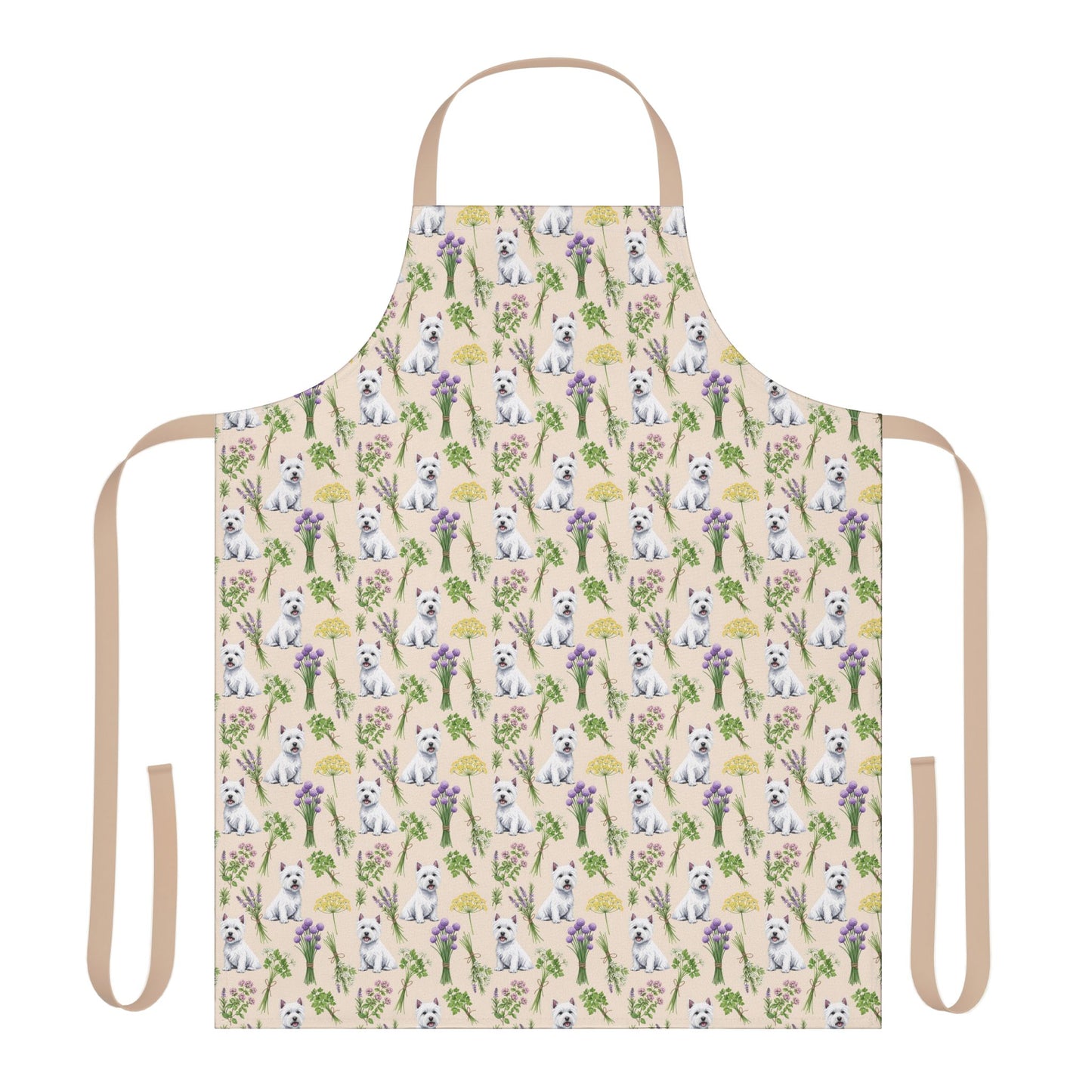 West Highland White Terrier Dog & Herbs Kitchen Apron