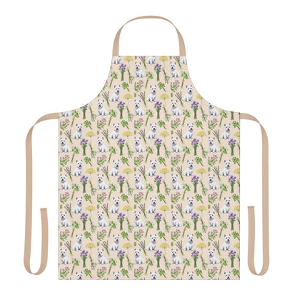 West Highland White Terrier Dog & Herbs Kitchen Apron