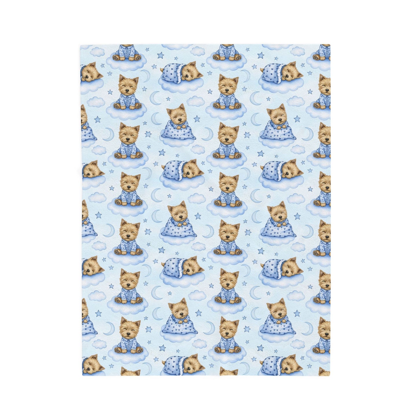 Cairn Terrier Blue Baby Blanket, Cairn Terrier Dog Baby Shower Baby Boy Newborn Gift Hospital Announcement Blanket Coming Home