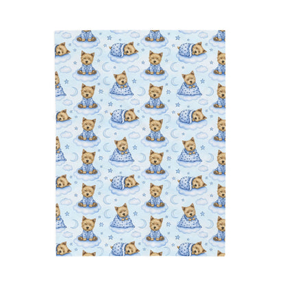 Cairn Terrier Blue Baby Blanket, Cairn Terrier Dog Baby Shower Baby Boy Newborn Gift Hospital Announcement Blanket Coming Home