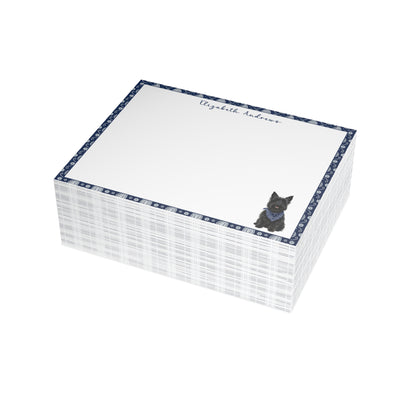 Scottish Terrier Navy Blue Paisley Notecard Set