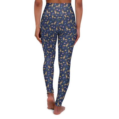 German Shepherd Dog Floral High Waisted Yoga Leggings - Perfect for Fitness & Everyday Wear