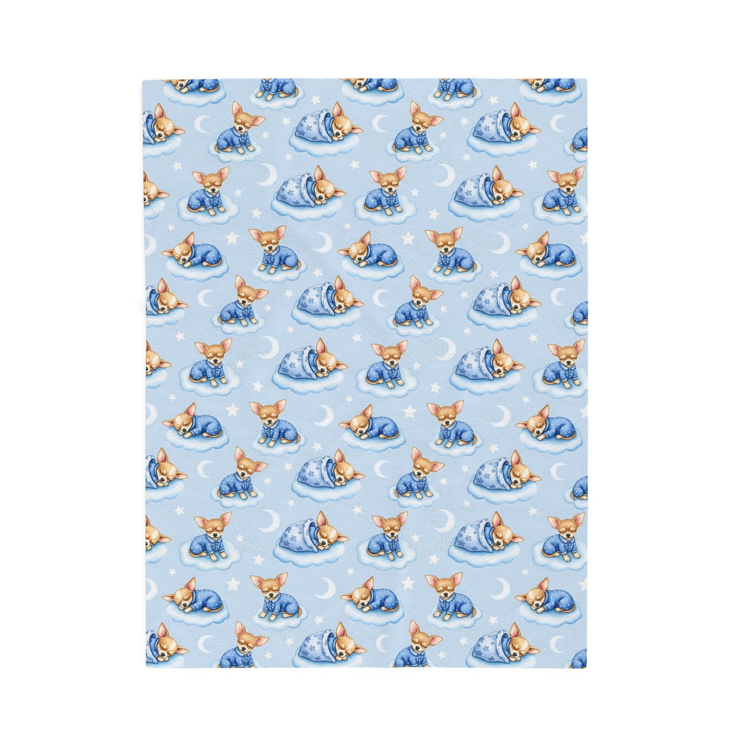 Chihuahua Dog Blue Baby Blanket