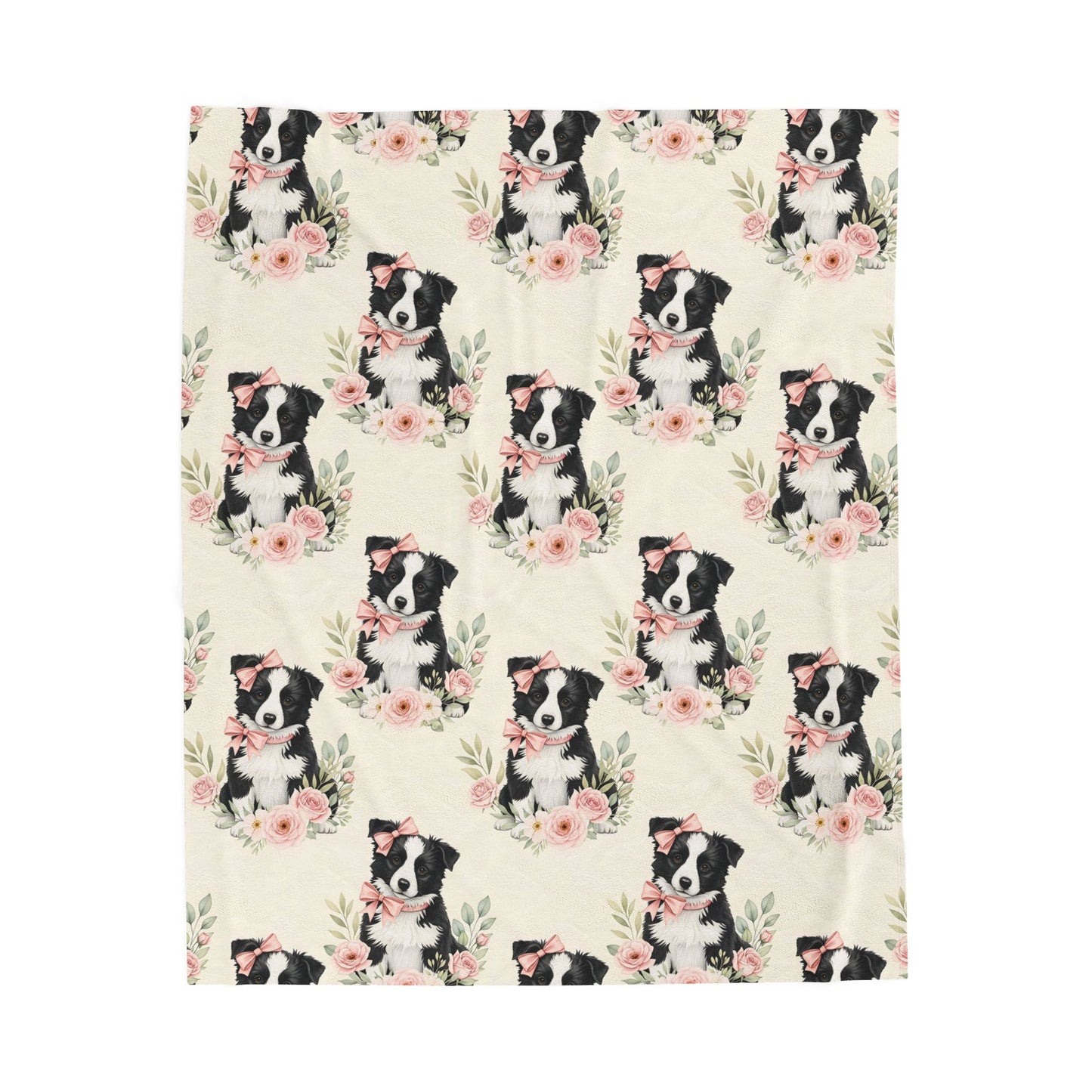 Border Collie Pink Baby Blanket, Border Collie Dog Baby Shower Baby Girl Newborn Gift Hospital Announcement Blanket Coming Home