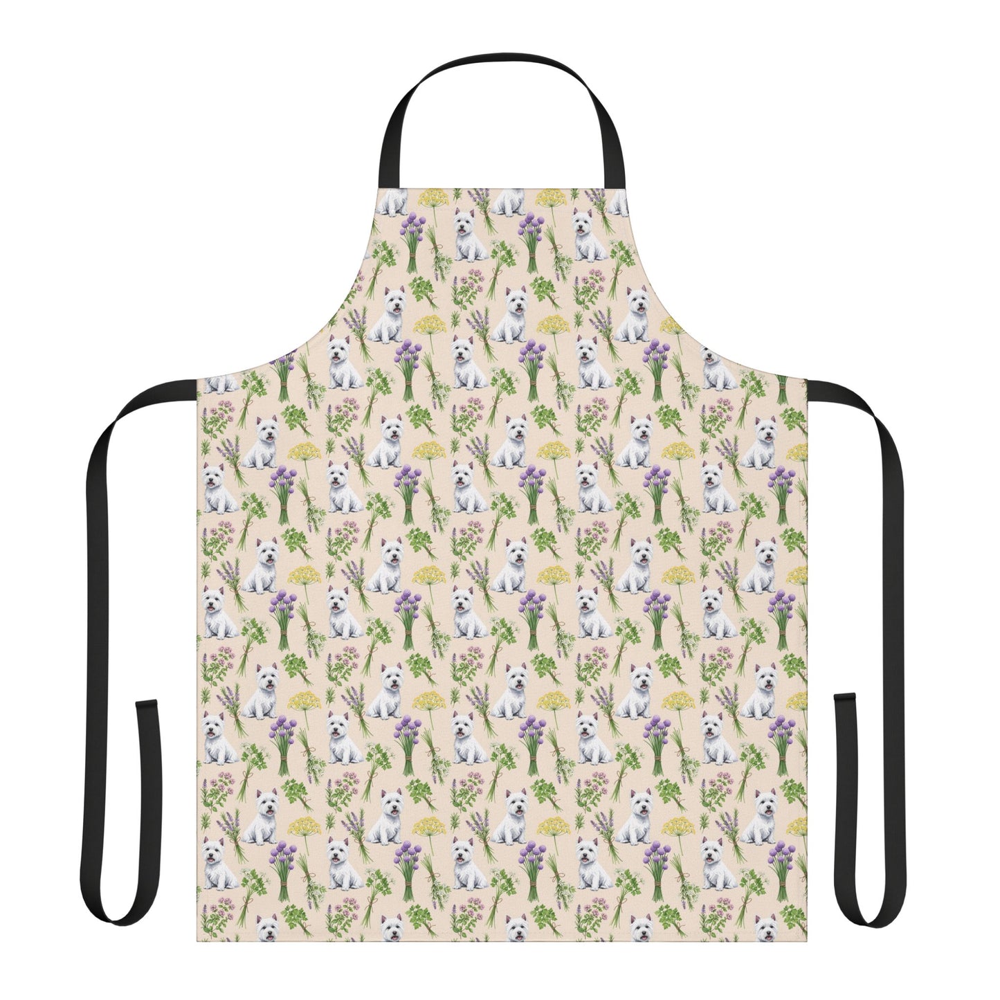 West Highland White Terrier Dog & Herbs Kitchen Apron