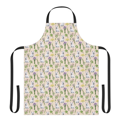 West Highland White Terrier Dog & Herbs Kitchen Apron