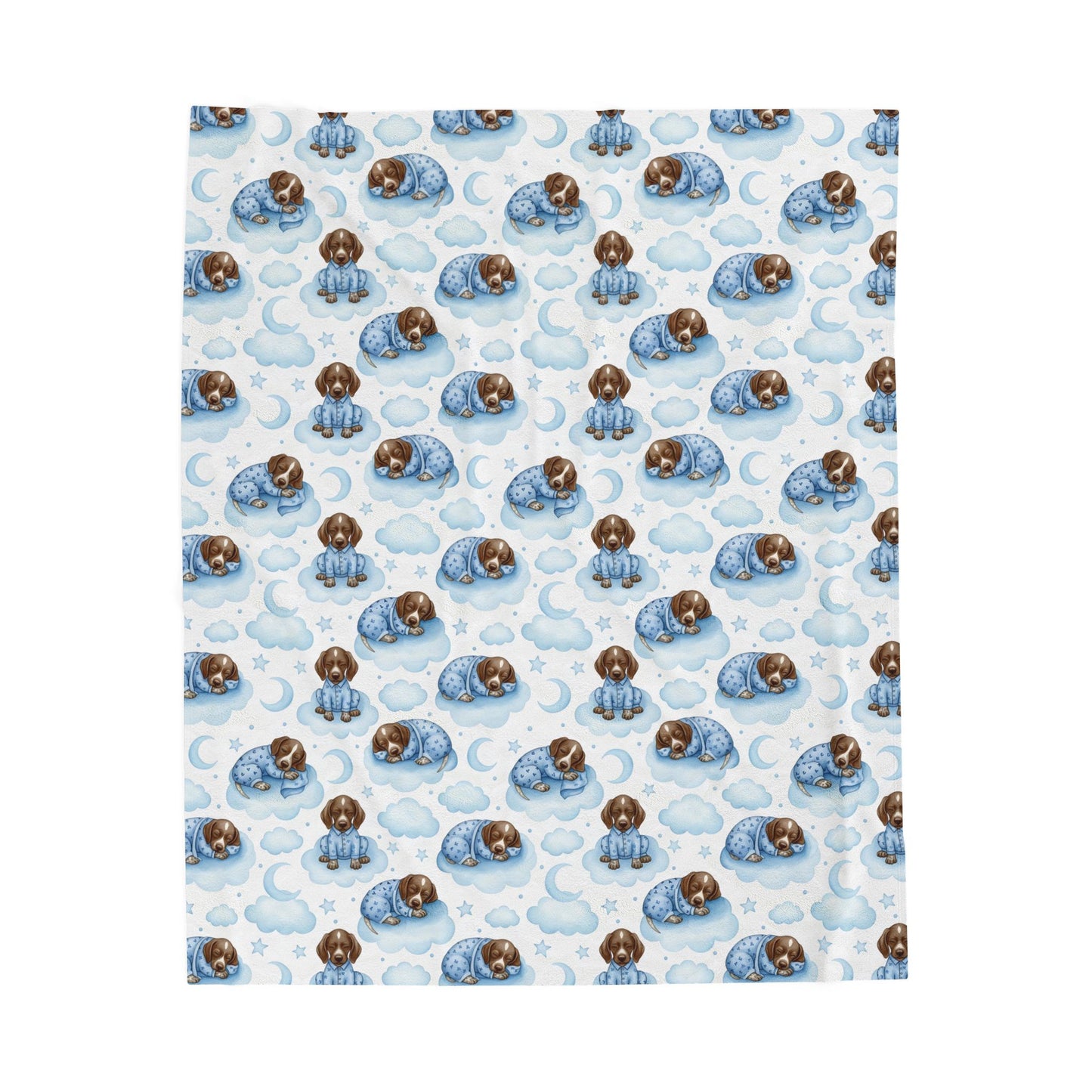 German Shorthaired Pointer Blue Baby Blanket, GSP Dog Baby Shower Baby Boy Newborn Gift Hospital Announcement Blanket Coming Home