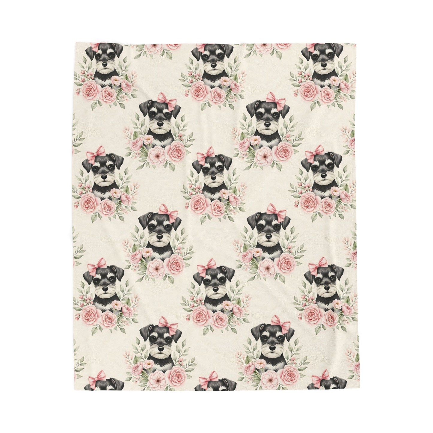 Schnauzer Pink Baby Blanket, Schnauzer Dog Baby Shower Baby Girl Newborn Gift Hospital Announcement Blanket Coming Home