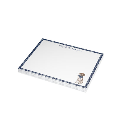 German Shorthaired Pointer Navy Blue Paisley Notecard Set