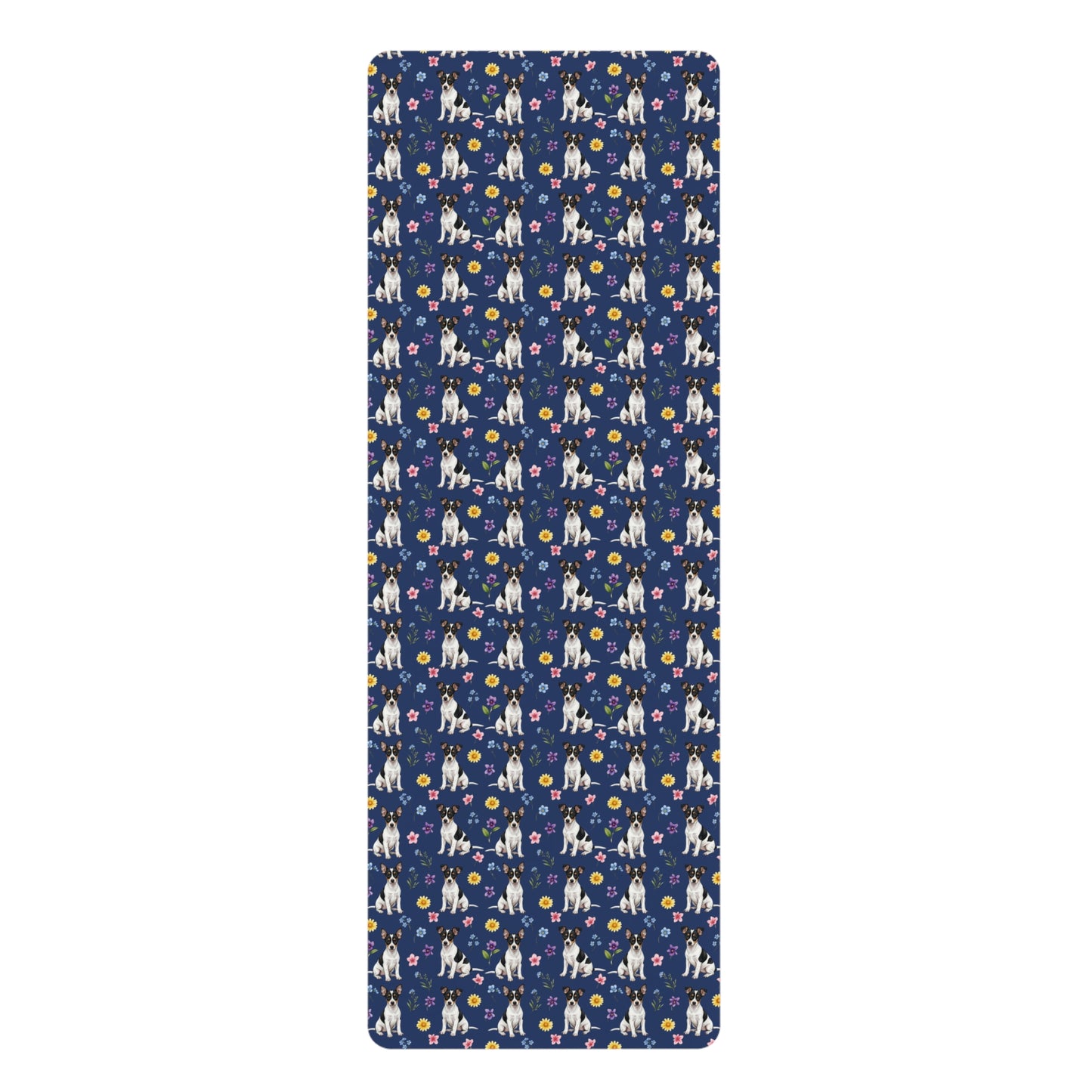 Rat Terrier Dog Floral Yoga Mat – Durable Non-Slip Rubber Surface for Home & Studio Practice