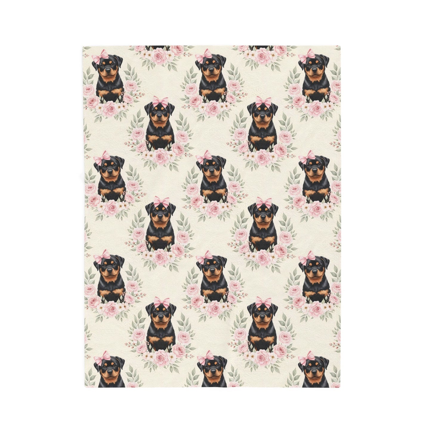 Rottweiler Pink Baby Blanket, Rottweiler Dog Baby Shower Baby Girl Newborn Gift Hospital Announcement Blanket Coming Home