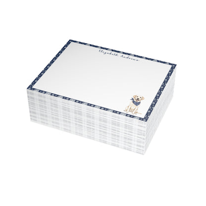 Labrador Retriever Navy Blue Paisley Notecard Set