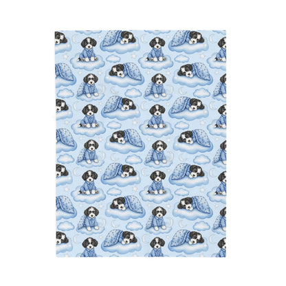 Portuguese Water Dog Blue Baby Blanket, Portie Dog Baby Shower Baby Boy Newborn Gift Hospital Announcement Blanket Coming Home