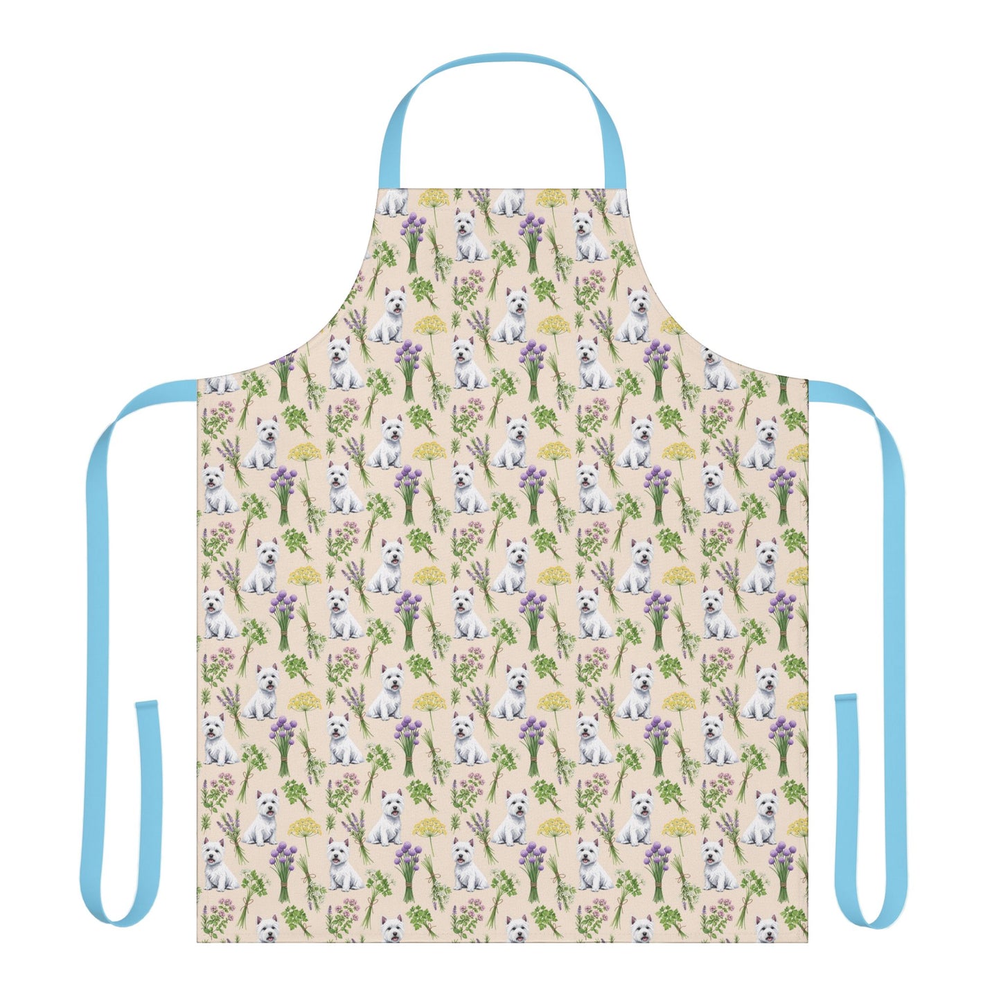 West Highland White Terrier Dog & Herbs Kitchen Apron