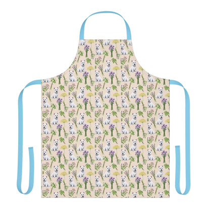 West Highland White Terrier Dog & Herbs Kitchen Apron