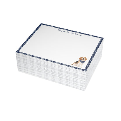 Beagle Navy Blue Paisley Notecard Set