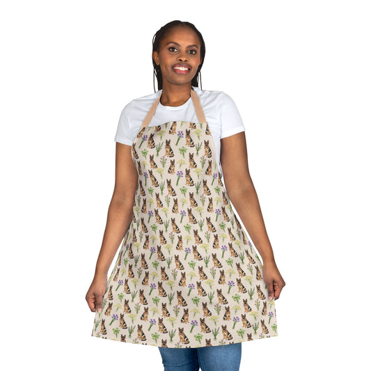 German Shepherd Dog & Herbs Kitchen Apron