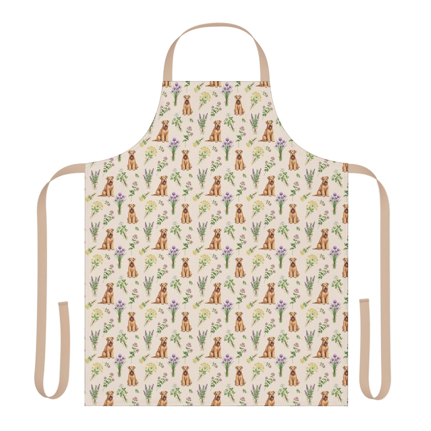 Wheaten Terrier Dog & Herbs Kitchen Apron