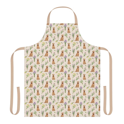Wheaten Terrier Dog & Herbs Kitchen Apron