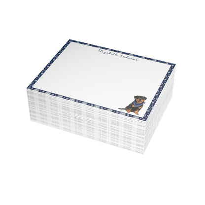 Rottweiler Navy Blue Paisley Notecard Set