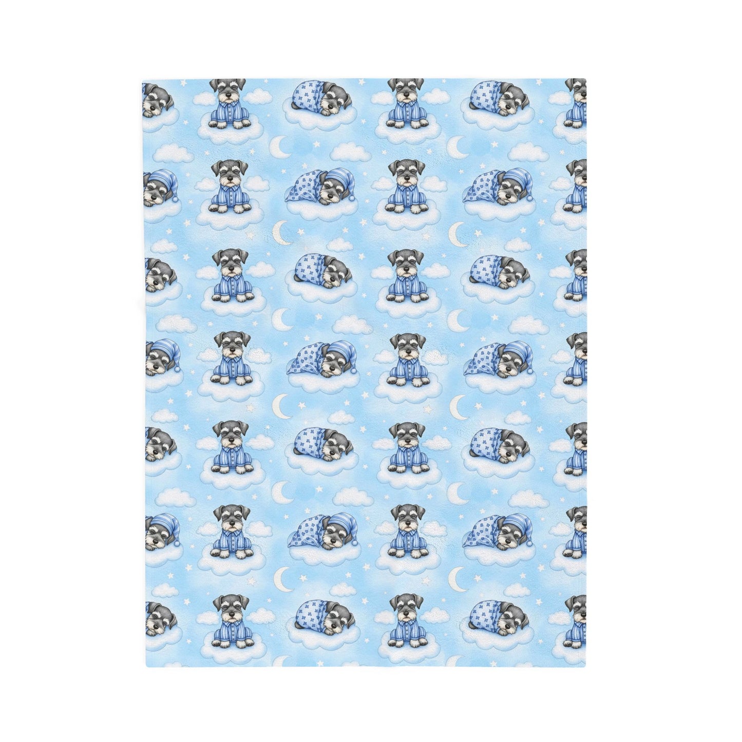Schnauzer Blue Baby Blanket, Schnauzer Dog Baby Shower Baby Boy Newborn Gift Hospital Announcement Blanket Coming Home