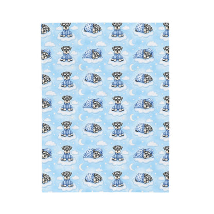 Schnauzer Blue Baby Blanket, Schnauzer Dog Baby Shower Baby Boy Newborn Gift Hospital Announcement Blanket Coming Home