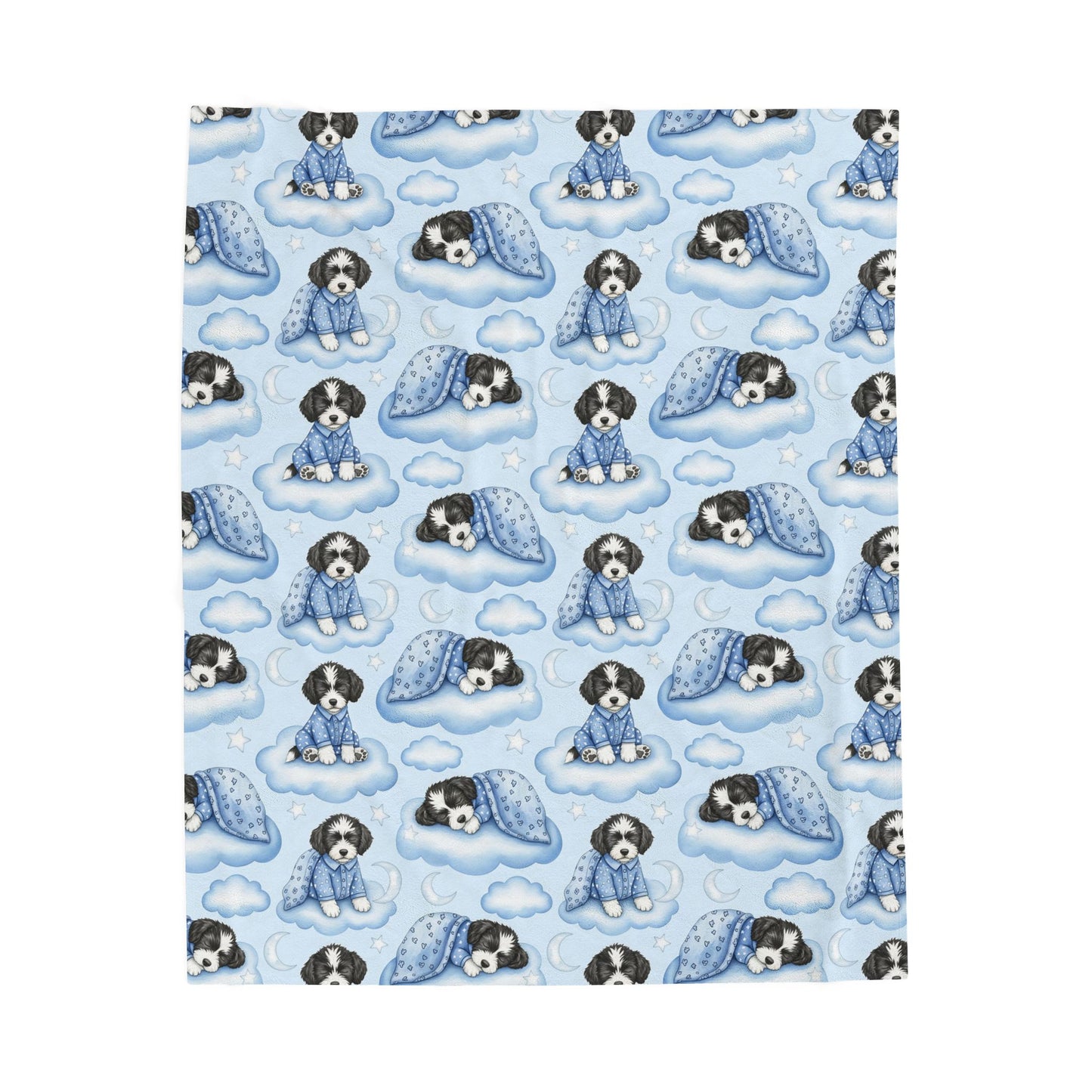 Portuguese Water Dog Blue Baby Blanket, Portie Dog Baby Shower Baby Boy Newborn Gift Hospital Announcement Blanket Coming Home