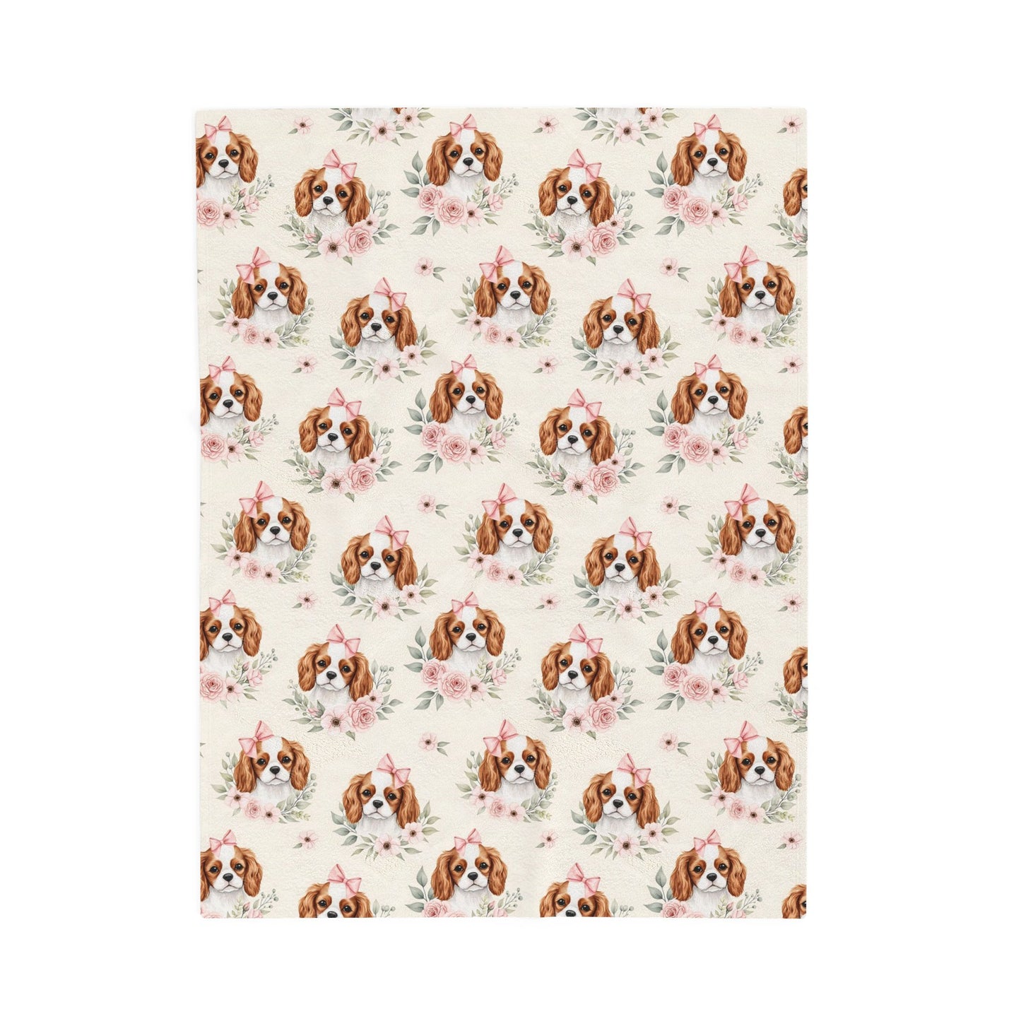 Cavalier King Charles Spaniel Pink Baby Blanket, Cavalier Dog Baby Shower Baby Girl Newborn Gift Hospital Announcement Blanket Coming Home