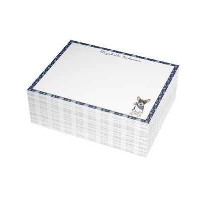 Rat Terrier Navy Blue Paisley Notecard Set