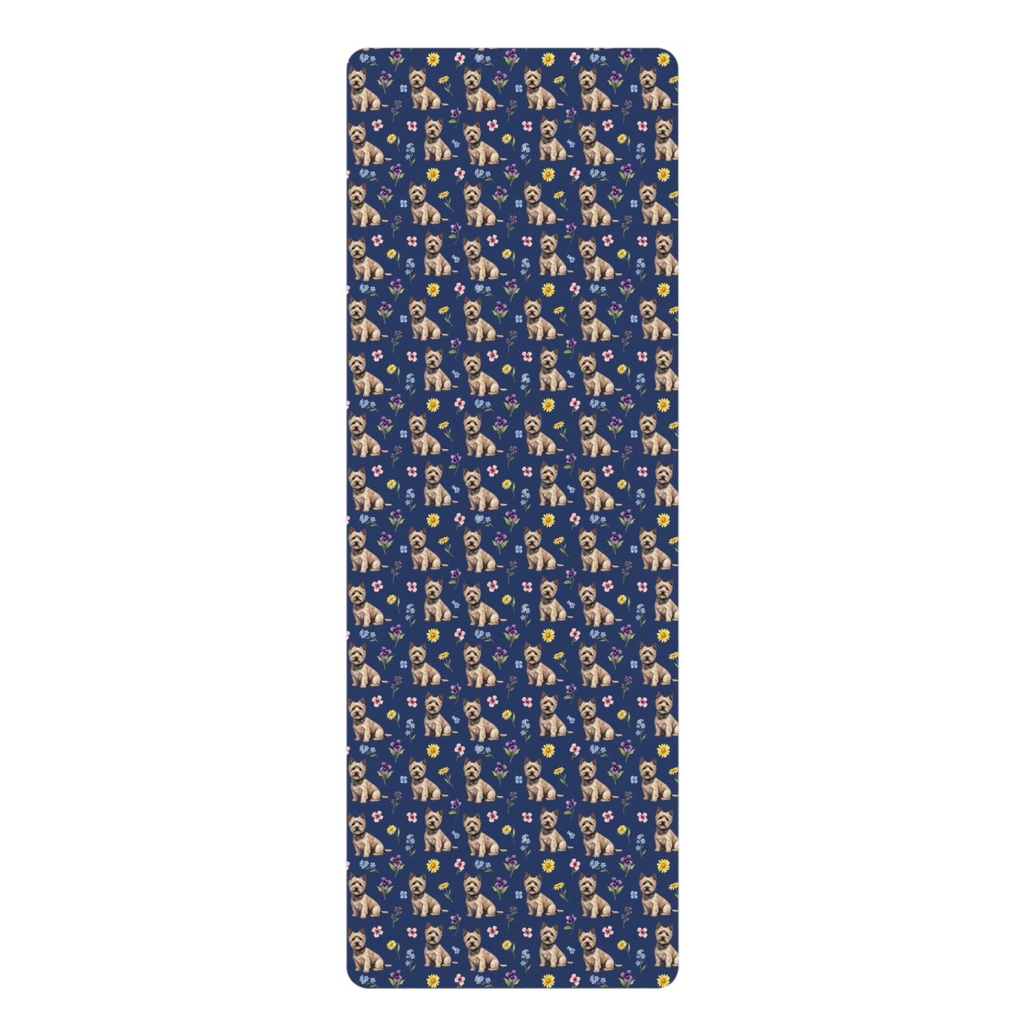 Cairn Terrier Dog Floral Yoga Mat – Durable Non-Slip Rubber Surface for Home & Studio Practice