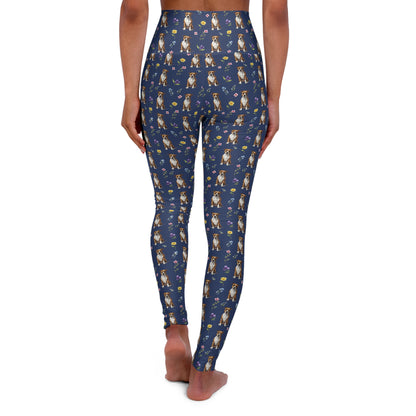 Pitbull Dog Floral High Waisted Yoga Leggings - Perfect for Fitness & Everyday Wear