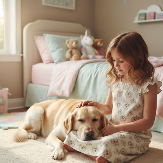 Labrador Retriever Girl's Flutter Sleeve Nightgown