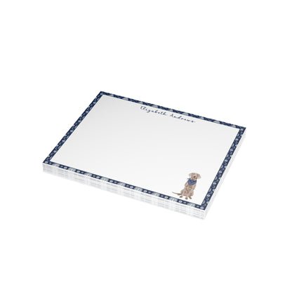 Weimaraner Navy Blue Paisley Notecard Set