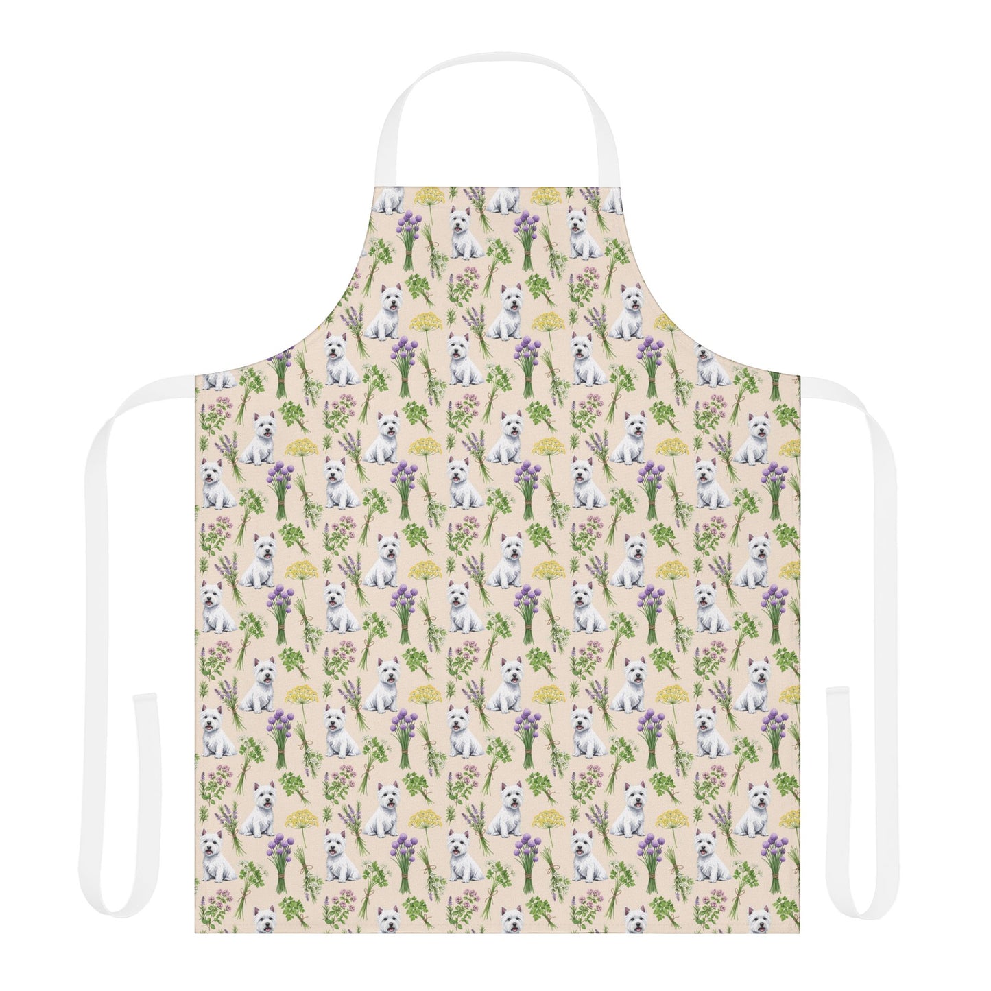 West Highland White Terrier Dog & Herbs Kitchen Apron