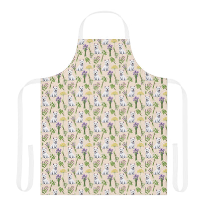 West Highland White Terrier Dog & Herbs Kitchen Apron