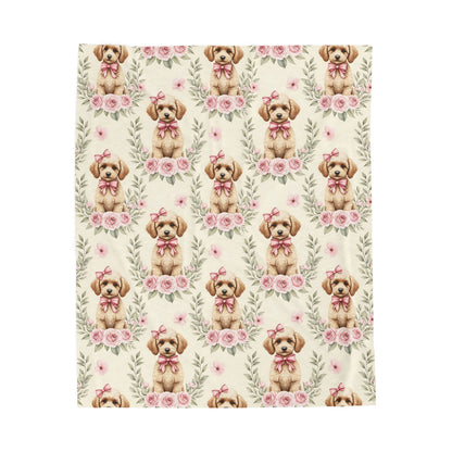 Poodle Pink Baby Blanket, Poodle Dog Baby Shower Baby Girl Newborn Gift Hospital Announcement Blanket Coming Home