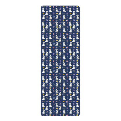 Poodle Dog Floral Yoga Mat – Durable Non-Slip Rubber Surface for Home & Studio Practice