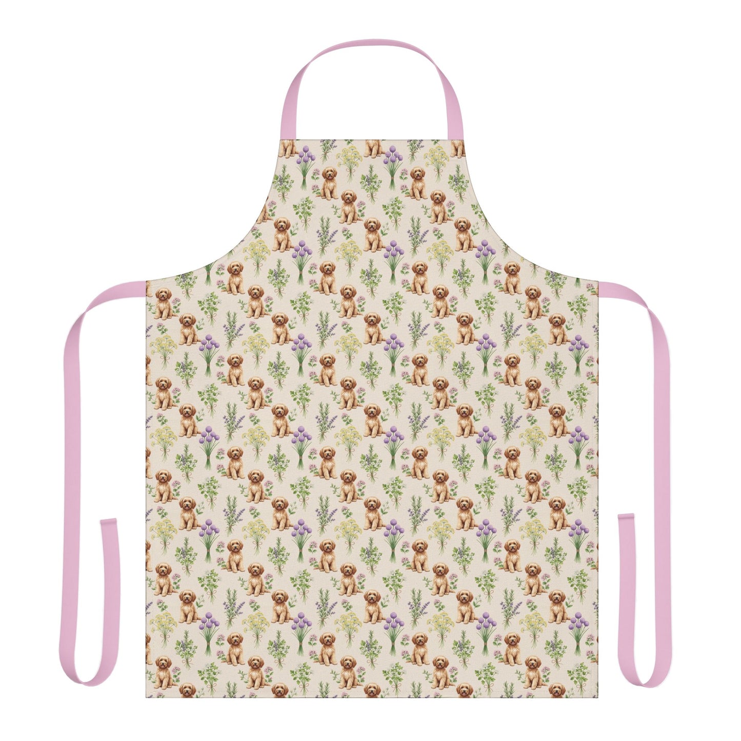 Goldendoodle Dog & Herbs Kitchen Apron