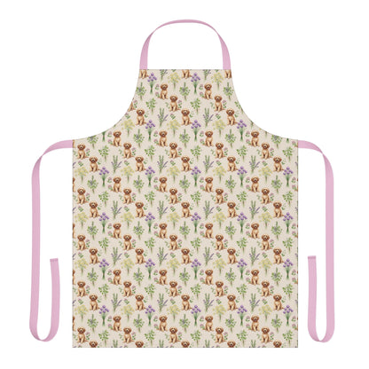 Goldendoodle Dog & Herbs Kitchen Apron