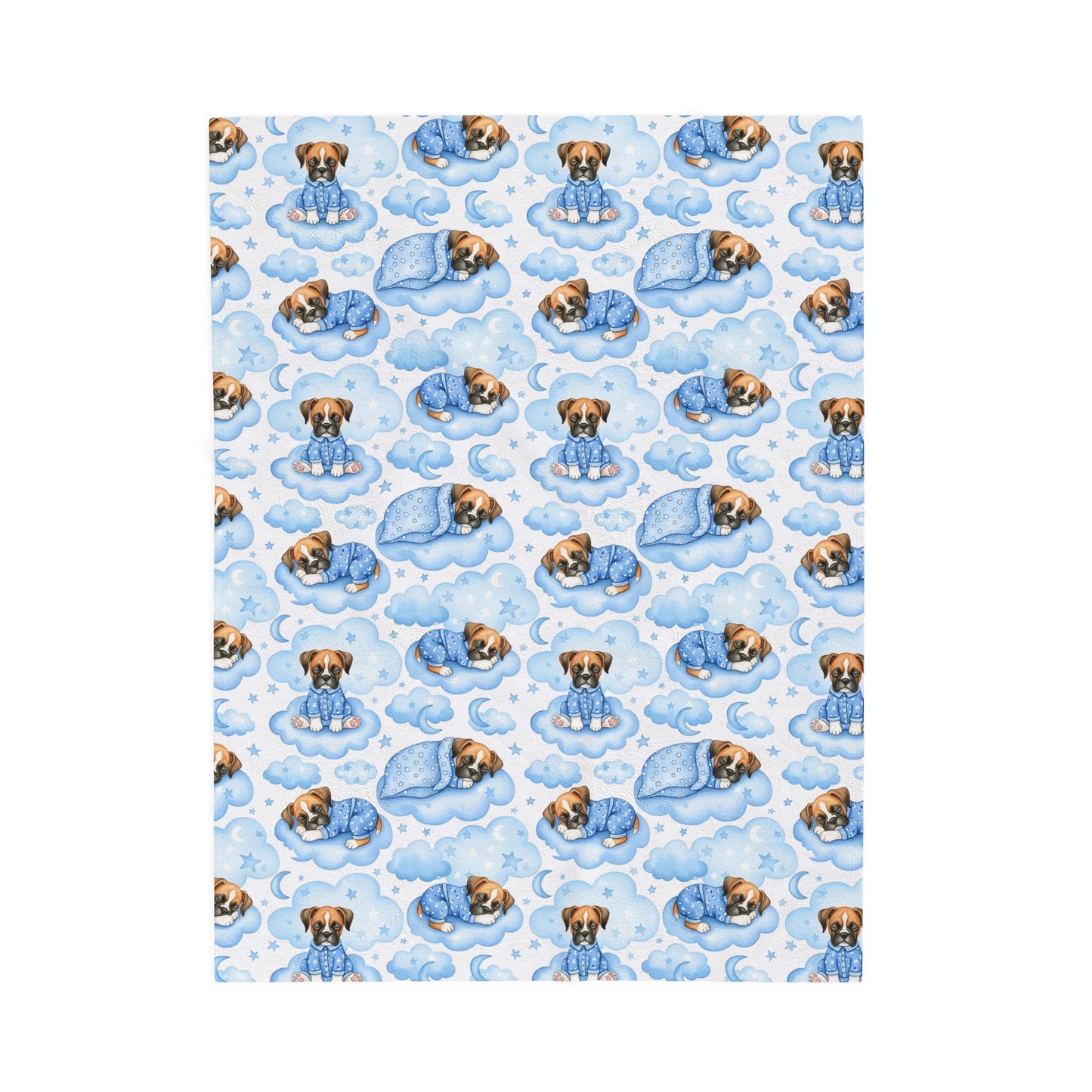Boxer Dog Blue Baby Blanket
