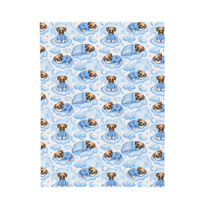 Boxer Dog Blue Baby Blanket
