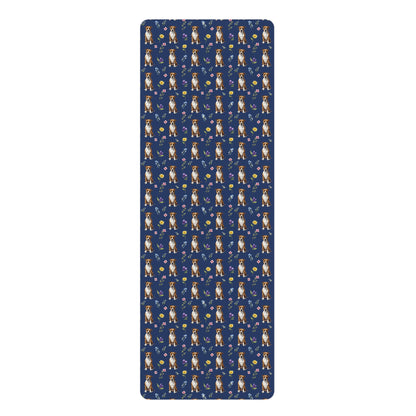 Pitbull Dog Floral Yoga Mat – Durable Non-Slip Rubber Surface for Home & Studio Practice