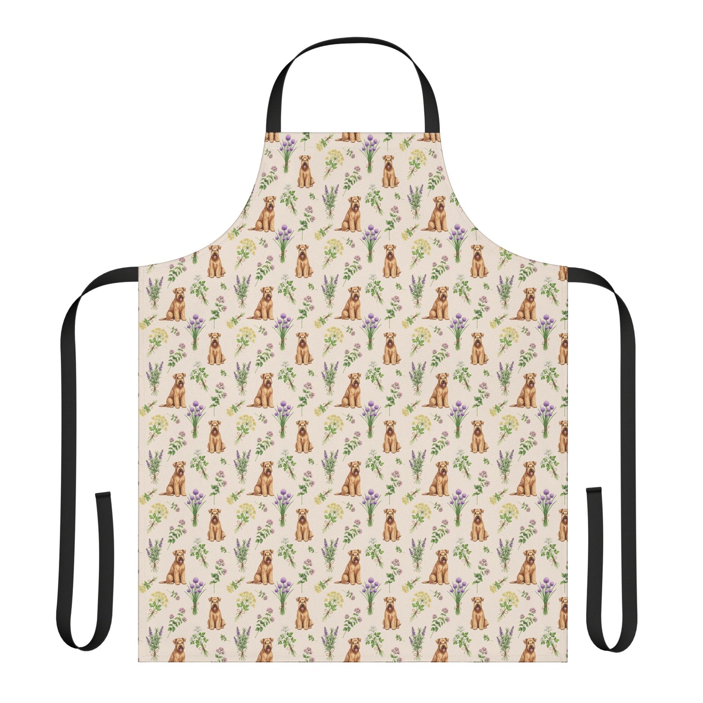 Wheaten Terrier Dog & Herbs Kitchen Apron