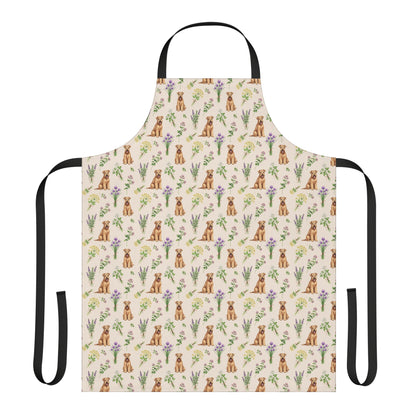 Wheaten Terrier Dog & Herbs Kitchen Apron