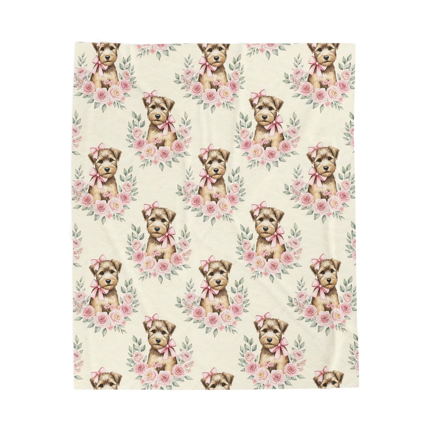 Wheaten Terrier Pink Baby Blanket, Wheaten Dog Baby Shower Baby Girl Newborn Gift Hospital Announcement Blanket Coming Home