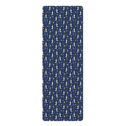 Portuguese Water Dog Floral Yoga Mat – Durable Non-Slip Rubber Surface for Home & Studio Practice