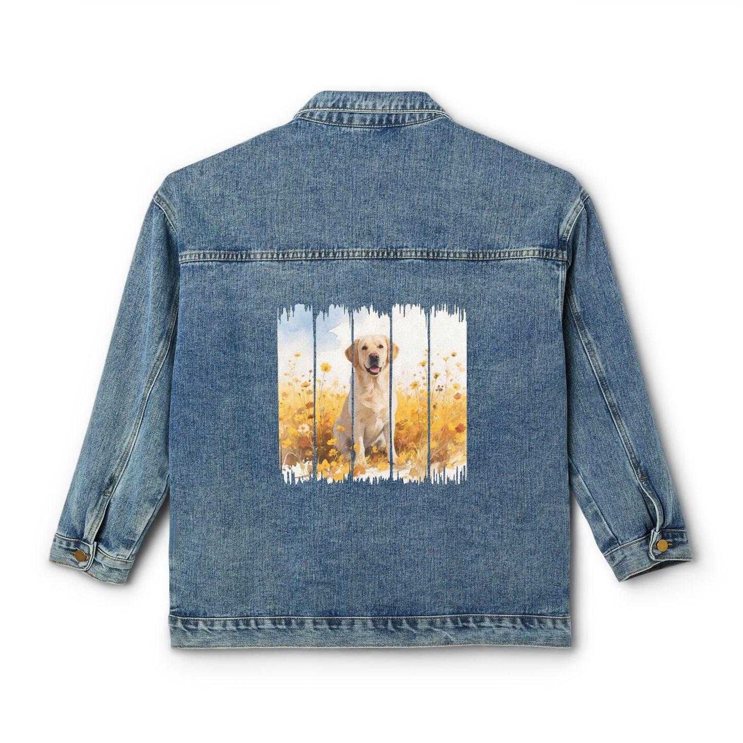 Trendy Labrador Retriever Dog Women's Denim Jacket, Dog Demin Jacket, Gift for Lab Dog Mom, Gift for Dog Lovers, Fall Dog Style